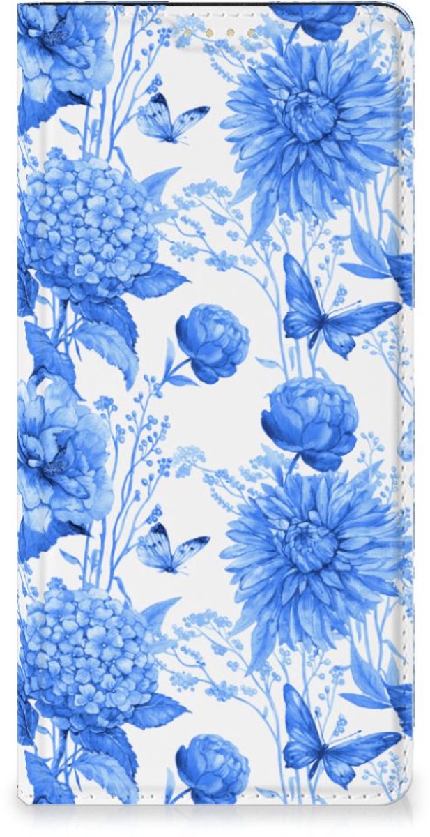 Book Case voor Smart Cover voor OPPO Reno8 T 5G Flowers Blue