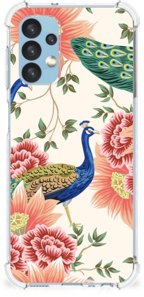 Case Anti-shock voor Samsung Galaxy A13 (4G) Pink Peacock