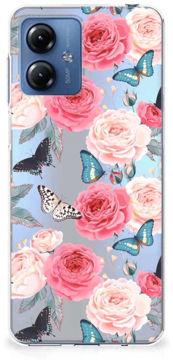Motorola Moto G14 TPU Case Butterfly Roses