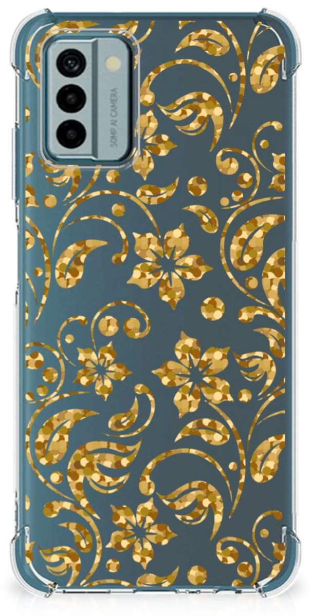 Nokia G22 Case Gouden Bloemen