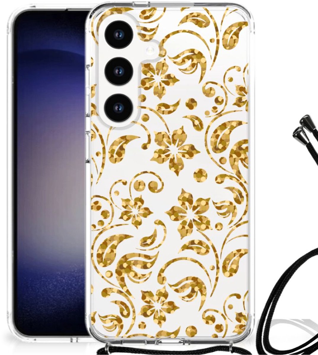 Samsung Galaxy S24 Case Gouden Bloemen