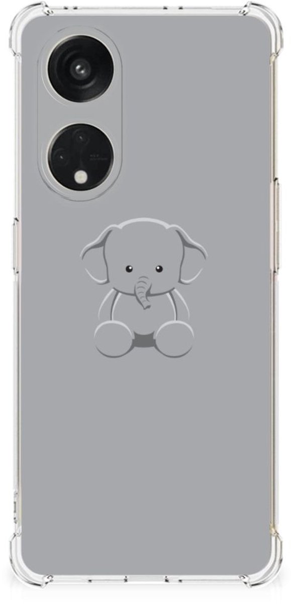 OPPO A98 Stevig Bumper Hoesje Grijs Baby Olifant