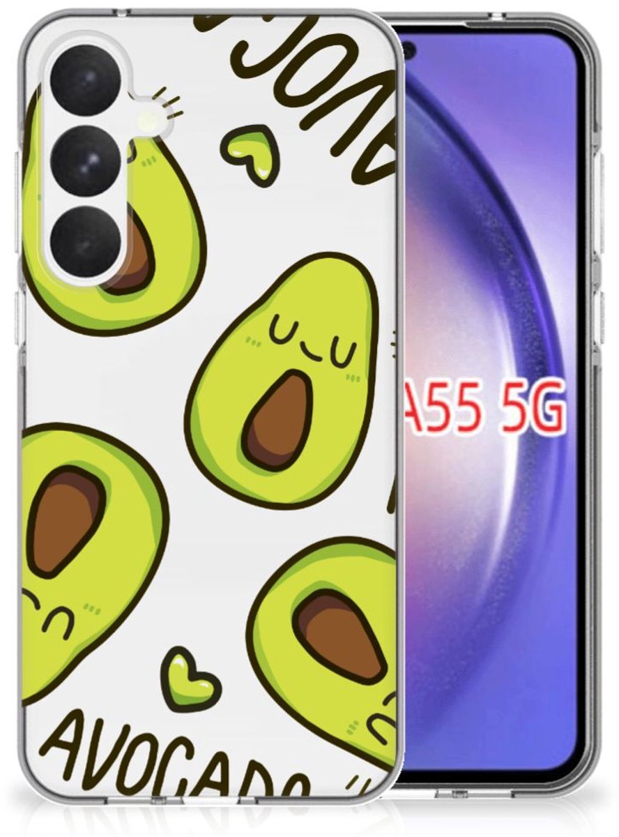 Samsung Galaxy A55 Telefoonhoesje met Naam Avocado Singing