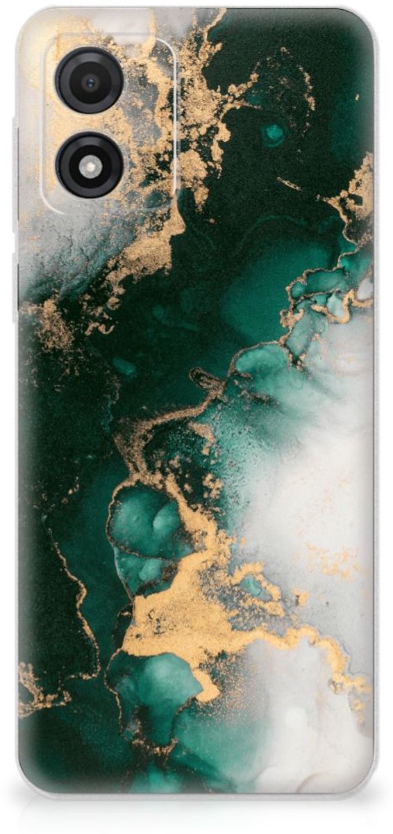 TPU Siliconen Hoesje voor Motorola Moto E13 Marmer Groen