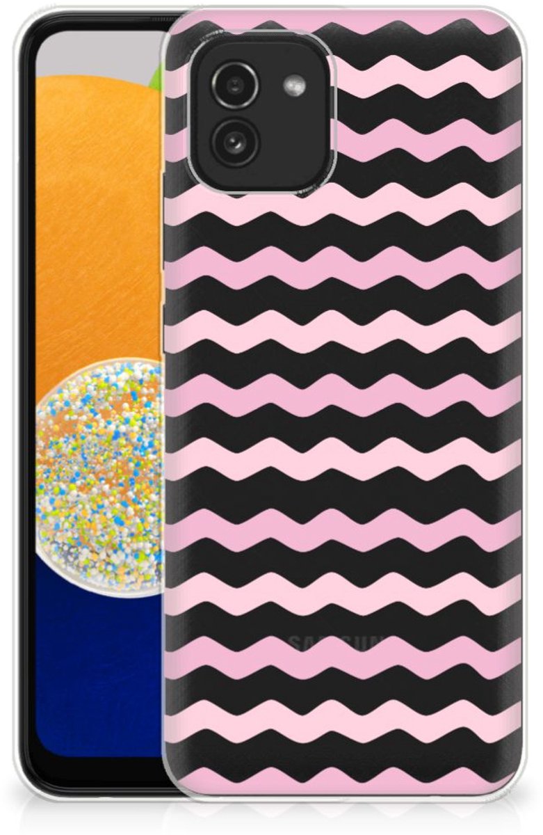 Samsung Galaxy A03 TPU bumper Waves Roze