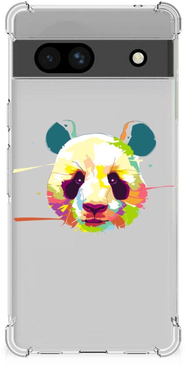 Google Pixel 7A Stevig Bumper Hoesje Panda Color