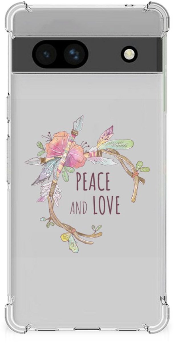 Back Cover voor Google Pixel 7A Stevig Bumper Hoesje Boho Text