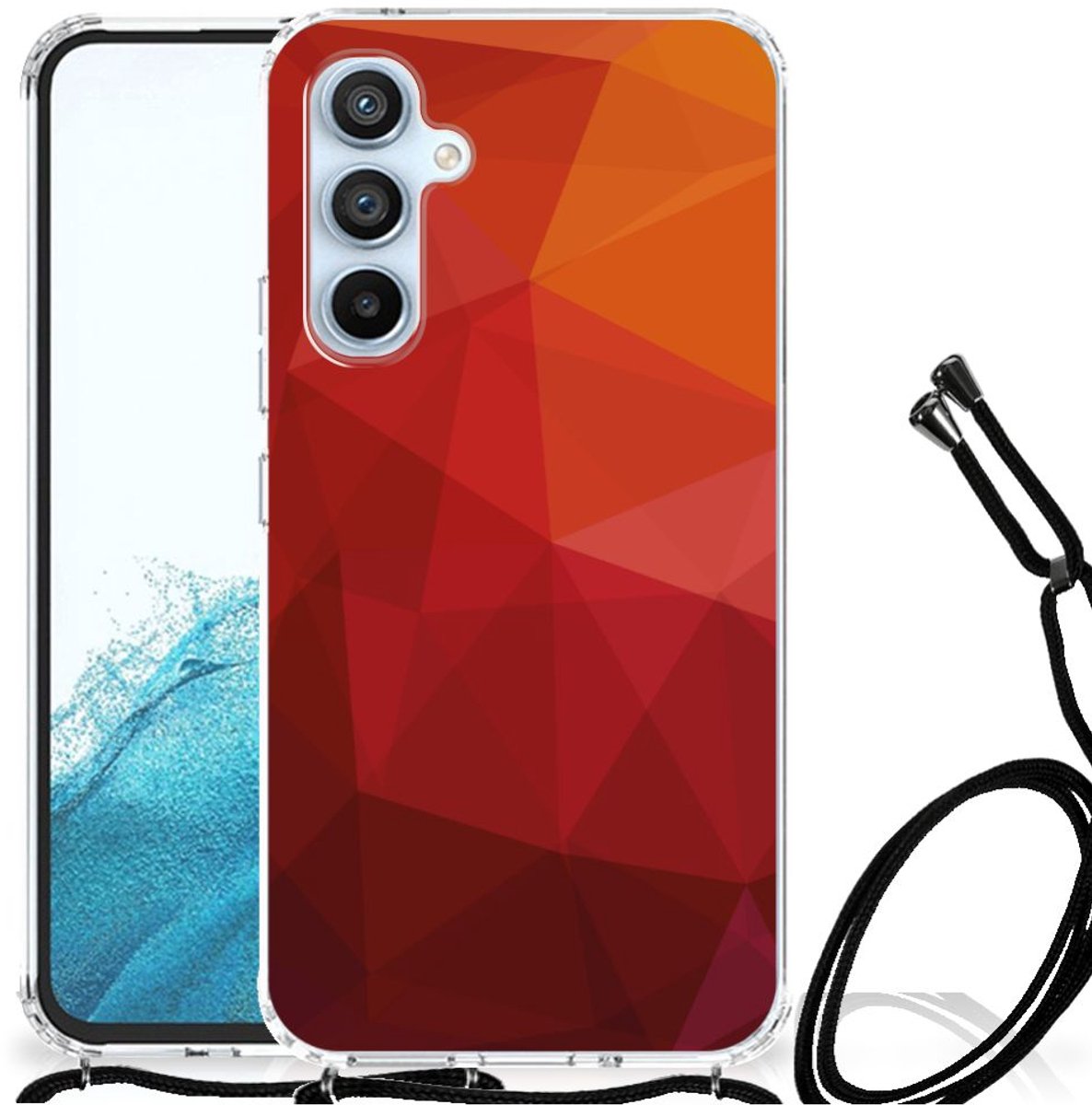 Shockproof Case voor Samsung Galaxy A54 5G Polygon Red