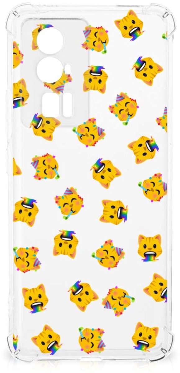Doorzichtige Silicone Hoesje voor Xiaomi Poco F5 Pro Katten Emojis