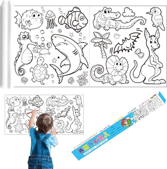 Dierenschilderrol Voor Kinderen - Doe-het-zelf Schilderposter Voor Vroeg Educatief Speelgoed Dierenschilderrol Voor Kinderen - Doe-het-zelf Schilderposter Voor Vroeg Educatief Speelgoed