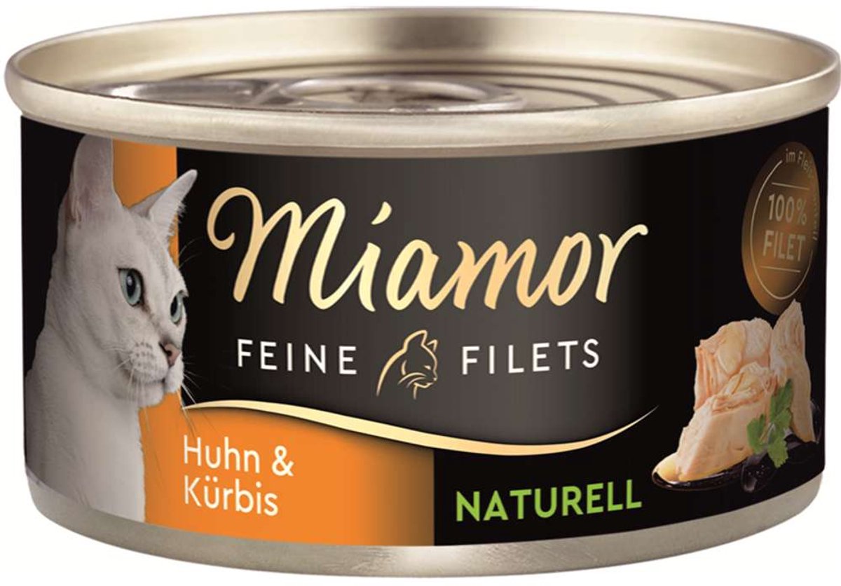 Miamor Miamor - Fijne filets naturel blik 24x80g - Kip & pompoen