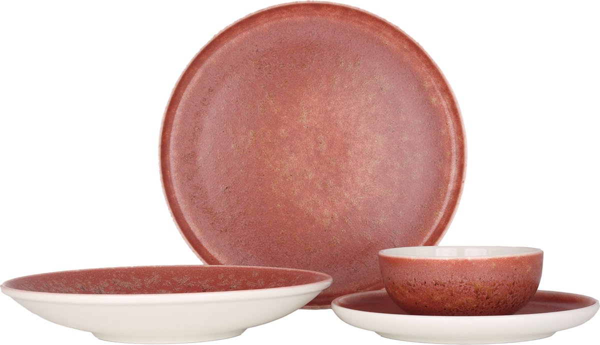 Rinart Serviesset (Large) - Rosa - 24 delig - 6 persoons - Porselein