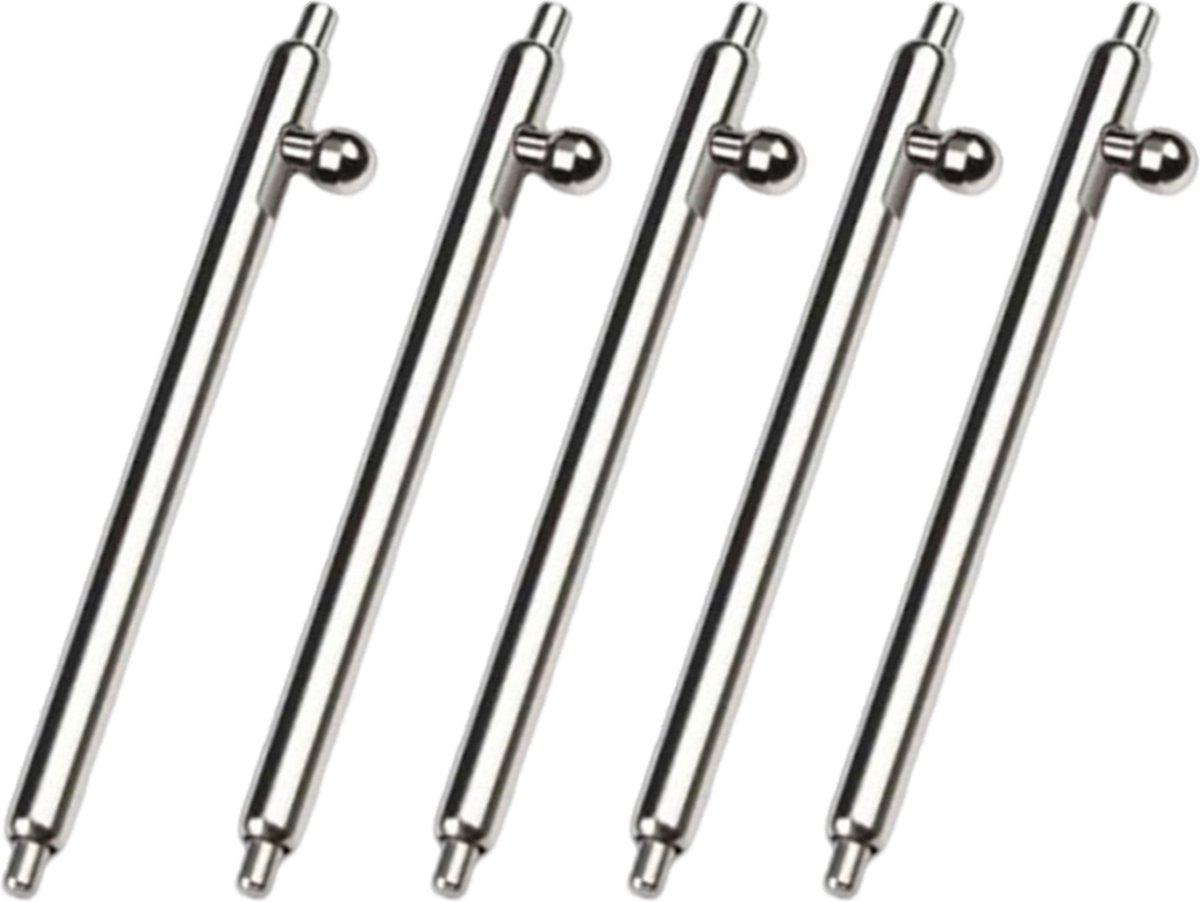 Crrynuo, Horlogebandconnectoren - Horlogeaccessoires - Snelontgrendelingsveerstaven, 22 mm (5 stuks, zilver)