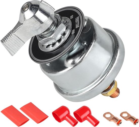 Accu scheidingsschakelaar, 12 V, 24 V, 48 V, 1 2 both off batterijscheidingsschakelaar, hoofdschakelaar, scheidingsschakelaar voor auto, voertuig, camper, UTV voertuig (aan 1, aan 2, aan/1 en 2 | uit