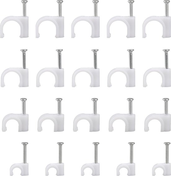 Uxcell 100 Stück Kabel-Clips, 12 Mm, Mit Nägeln – Kabelorganizer Für Saubere Kabelverlegung