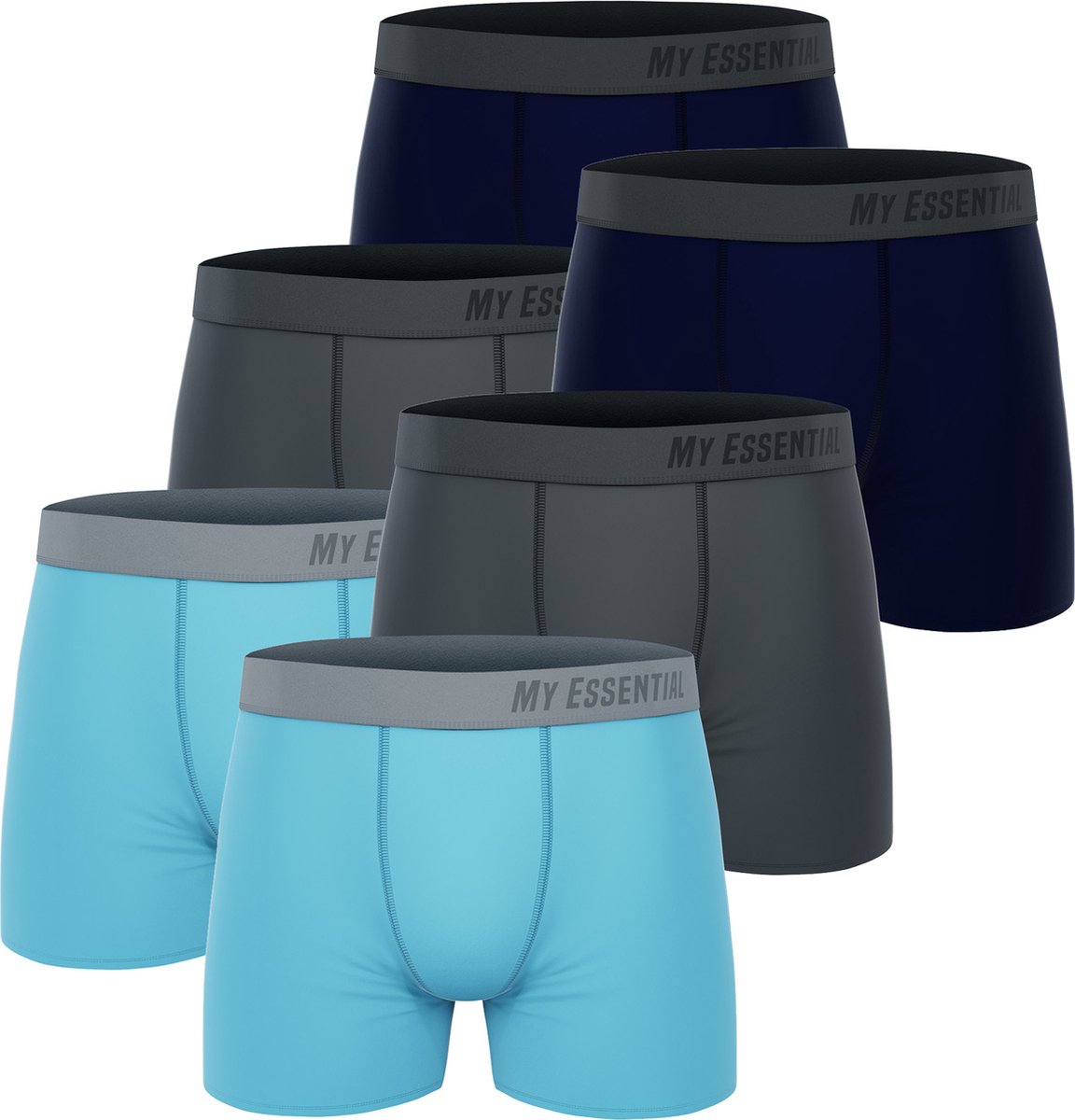 BOXERS 6 PACK My Essential Clothing Basic Boxershorts Katoen Biologische herenshorts Ondergoed MYE1BCX3