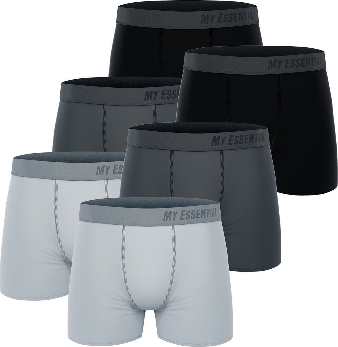BOXERS 6 PACK My Essential Clothing Basic Boxershorts Katoen Biologische herenshorts Ondergoed MYE1BCX3