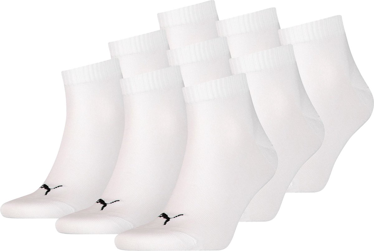 SOKKEN 9 paar Puma unisex kwartsokken sneakers 49 voor dames- en herensokken Wit