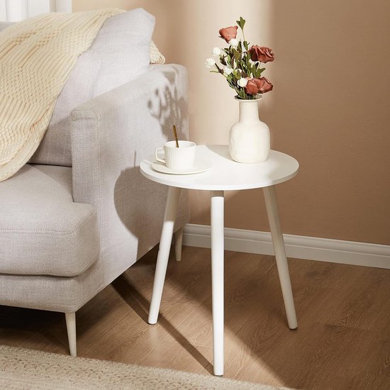 FOREHILL Set of 2 Side Tables, Nesting Tables, Coffee Table, White, Coffee Table, Living Room Table, Wood, Scandinavian Style, Large Table (75.5 x 52.5 x 46.5 cm), Small Table (63 x 48