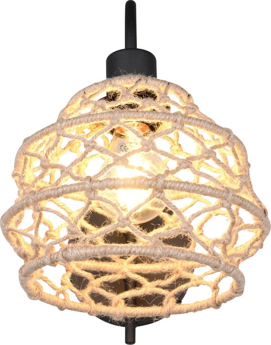 REALITY HIVE - Wandlamp - Zwart mat - excl. 1x E27 4 W - Wandmontage - Geschikt voor vaste montage of stekker - Casalum