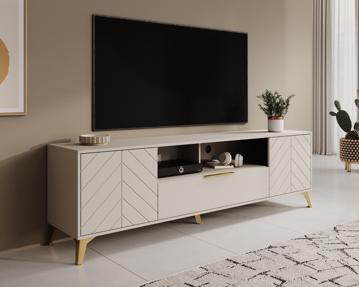 MEUBELLA TV-Meubel Xiano - Beige - 203 cm