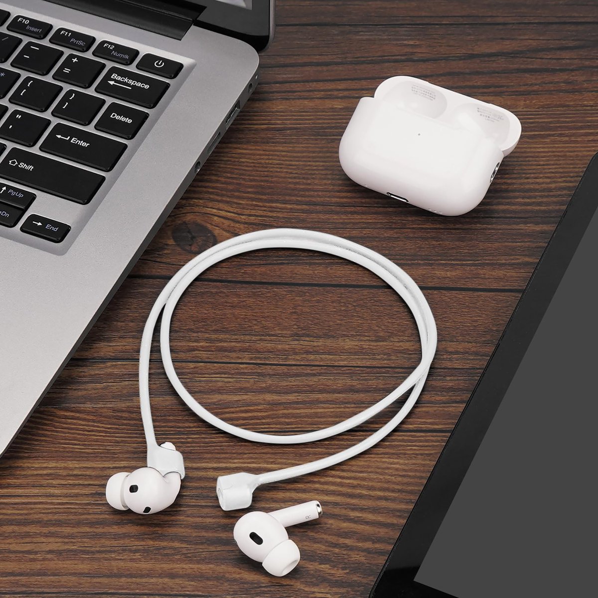 YONO Magnetische Band geschikt voor Apple Airpods - 4 3 2 1 - Pro - Siliconen Koord voor Oordopjes Draadloos - Anti Lost Strap - 80cm - Wit – foto 7