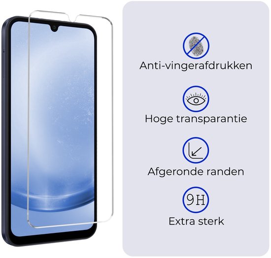Screenprotector met 9H hardheid, anti-vingerafdruk en hoge transparantie voor een Samsung Galaxy.