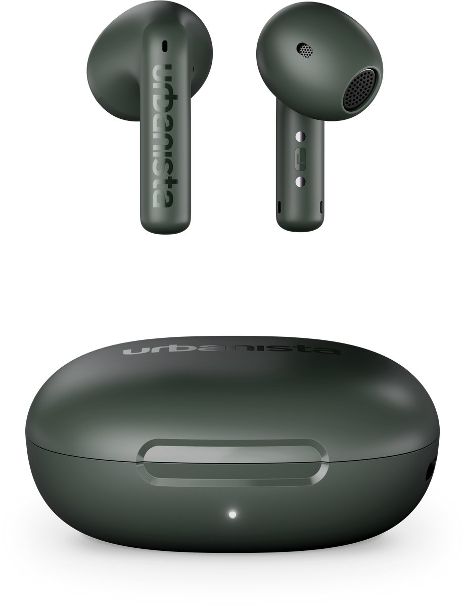 Urbanista Santa Monica Draadloze Oordopjes – met Noise Cancelling – 24u Afspeeltijd – 6 Microfoons voor Helder Bellen – Groen