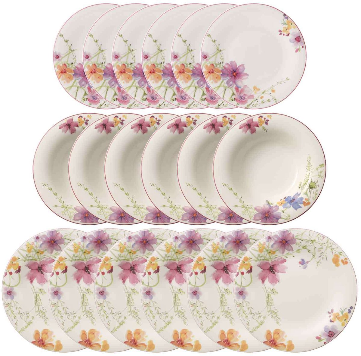 Teller-Set Mariefleur Basic Set van 18