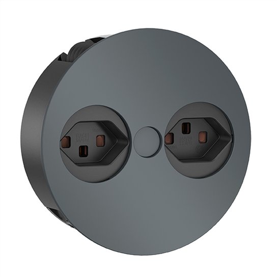 Prise TWIST rétractable 2xCEE7/3 2,0m AEH acier inoxydable-Optik