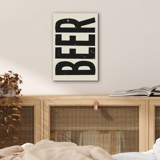 Tableau aluminium 20x30 cm - Décoration murale métal - Ours - Vintage - Zwart - Beige - Décoration murale métal salon - Décoration industrielle - Photo sur dibond - Accessoires industriels chambre