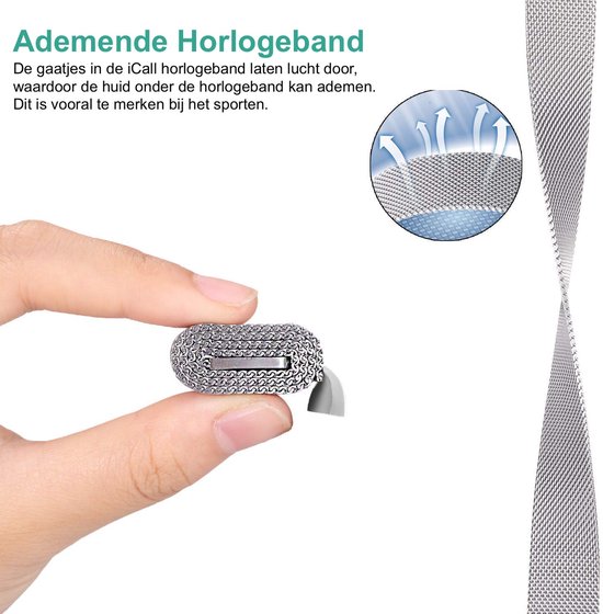 Bracelet magnétique milanais Argent de Premium pour Garmin Venu 3 / Vivoactive 4 / Forerunner 265 & 255 & 965 & 955 & 945 & 935 & 745 – Réglable, respirant et élégant