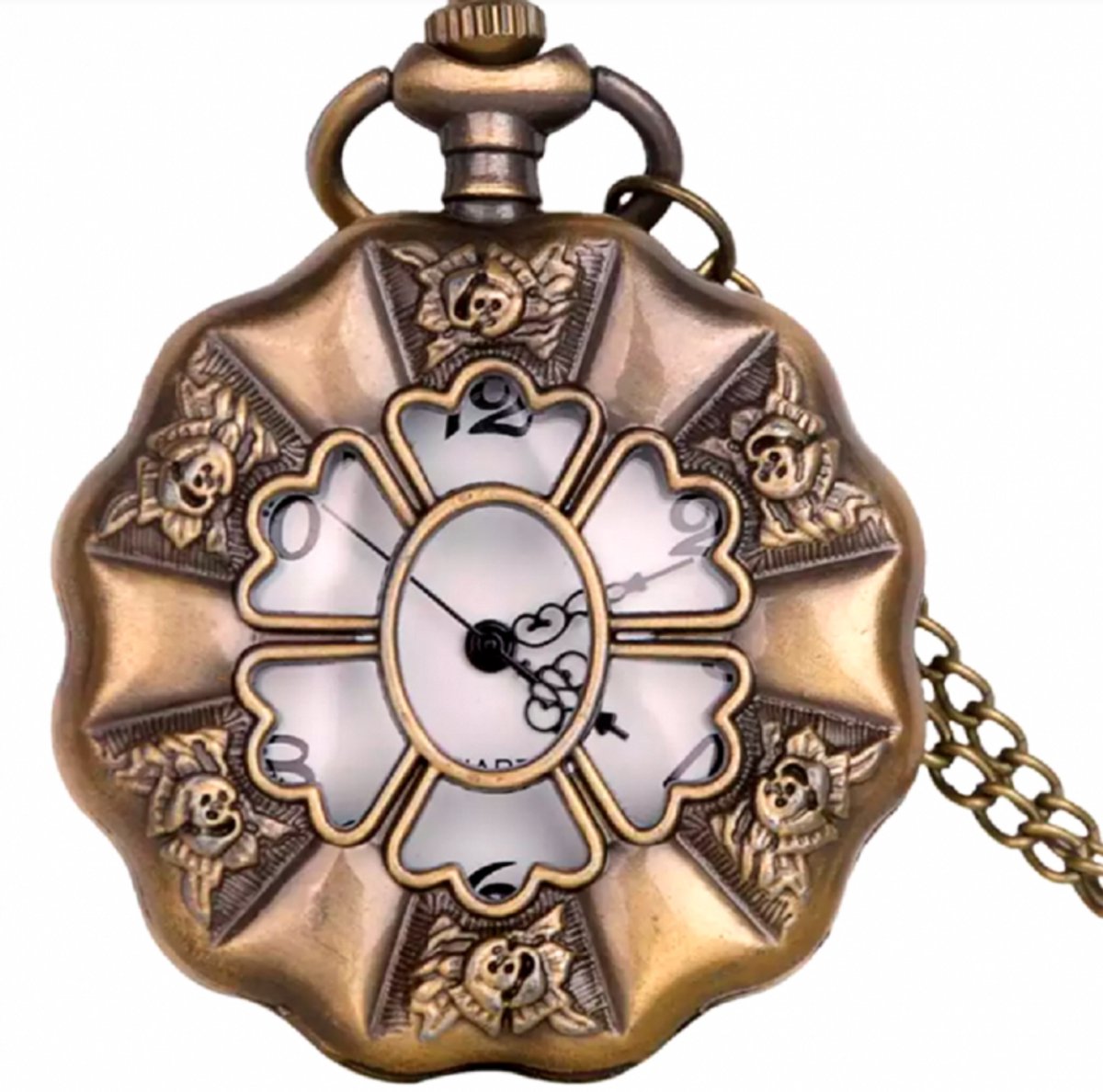 Ketting Horloge -Brons -Roos - Charme Bijoux