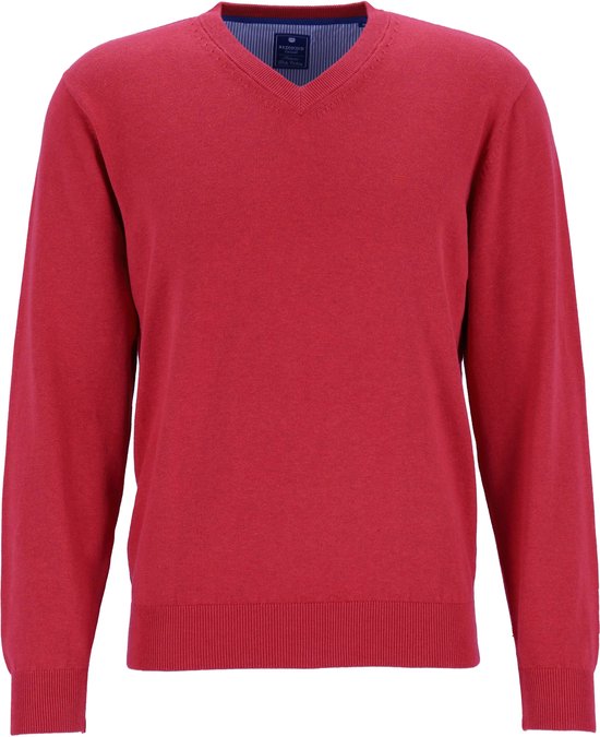 Pull homme Redmond en coton - Col V- Rouge