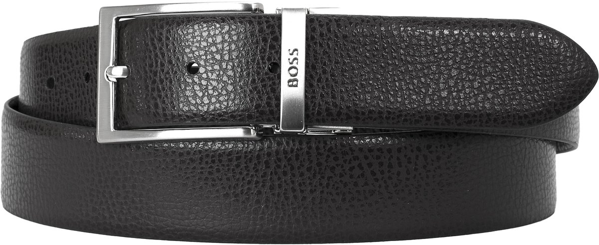BOSS leren heren riem - zwart