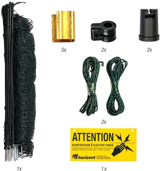 Horizont StrongLine Kippenhek – 25 Meter Lang, 110 Cm Hoog, Met 9 Glasvezelpalen, Niet-elektrisch, Mobiel En Stevig – Ideaal Voor Kippen En Klein Gevogelte