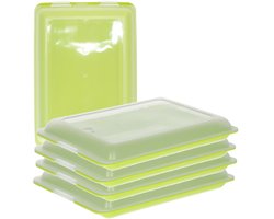 Toyma Vleeswarendoos - 5x - groen - kunststof - 24,5 x 17 x 4 cm - vershouddoos / kaasdoos