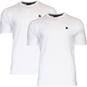 Twee witte Donnay t-shirts met zwart logo op de borst en arm.