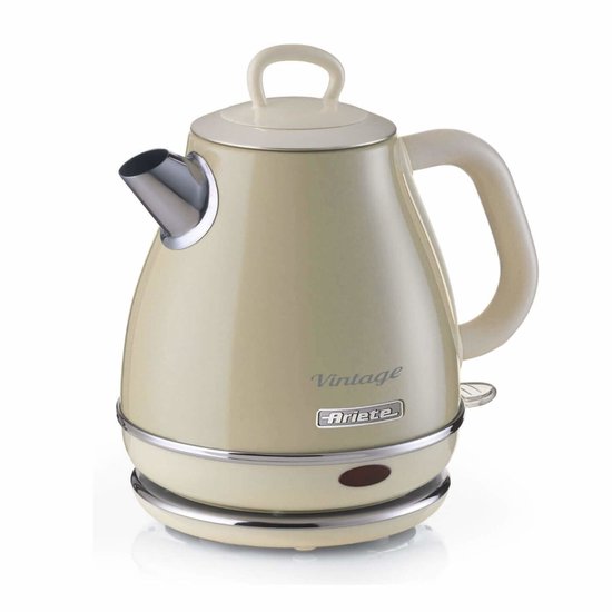 Ariete 2868/03 - Vintage waterkoker - 1 liter inhoud - 1630 Watt - draadloos - Beige