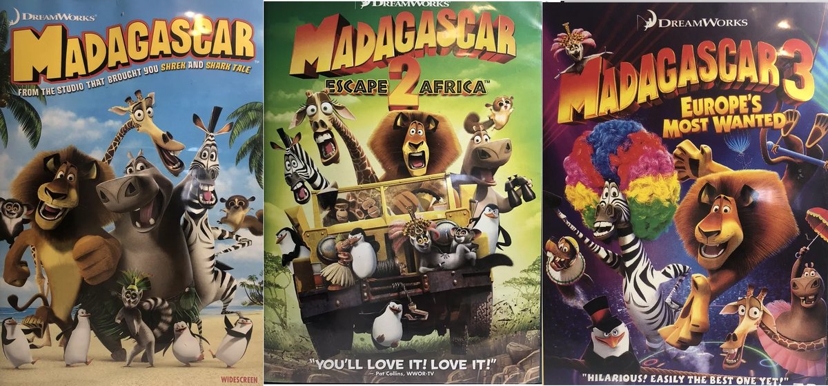 Madagascar 1, 2 en 3 - trilogy - nederlands gesproken en nederlandse ondertiteling! (3xDVD)