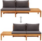 vidaXL Tuinbank - Acaciahout - Donkergrijze Kussens Tuinbank - Acacia Hout - Tuinset - Buitenbank - Lounge Set