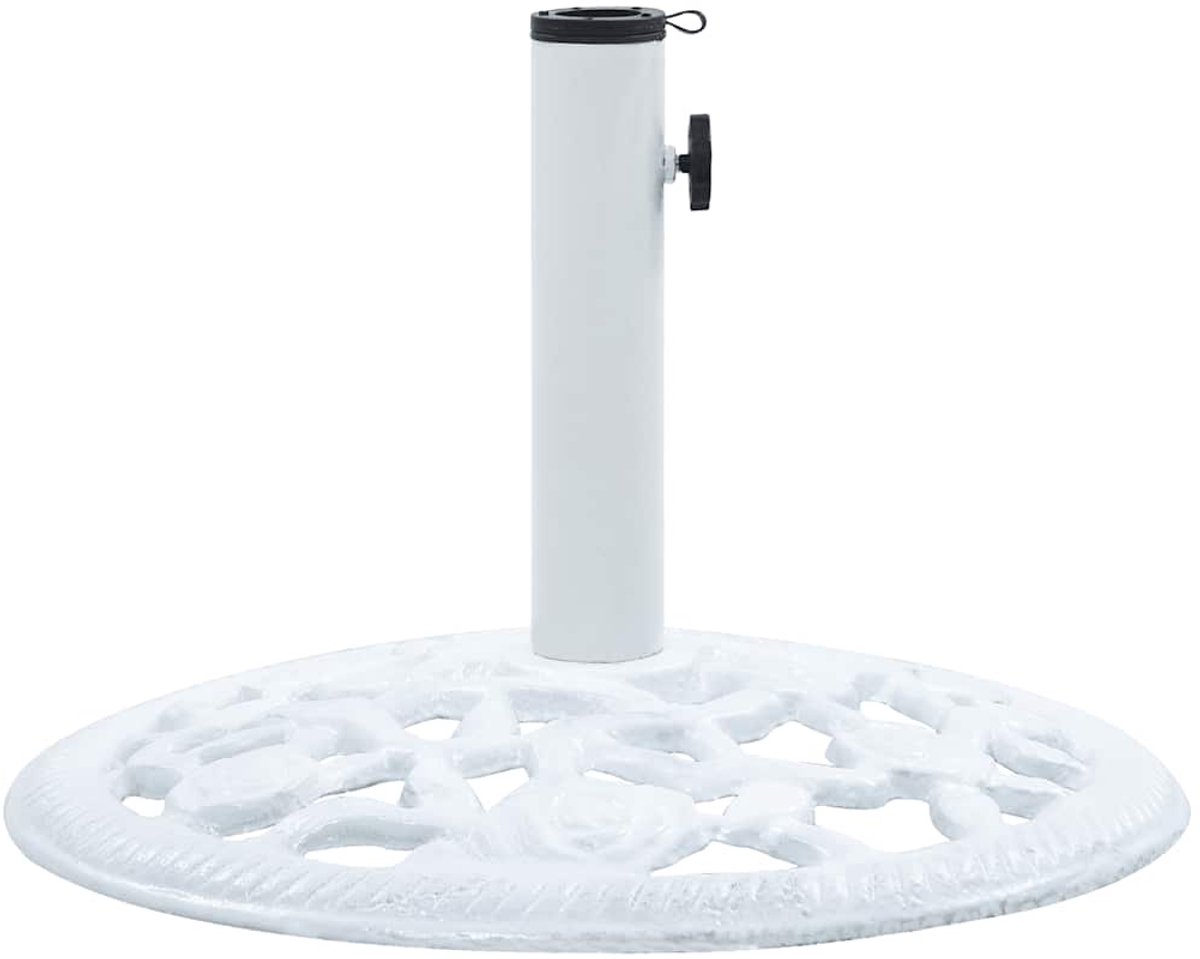 Bol.com vidaXL - Parasolvoet - 12 - kg - 48 - cm - gietijzer - wit aanbieding