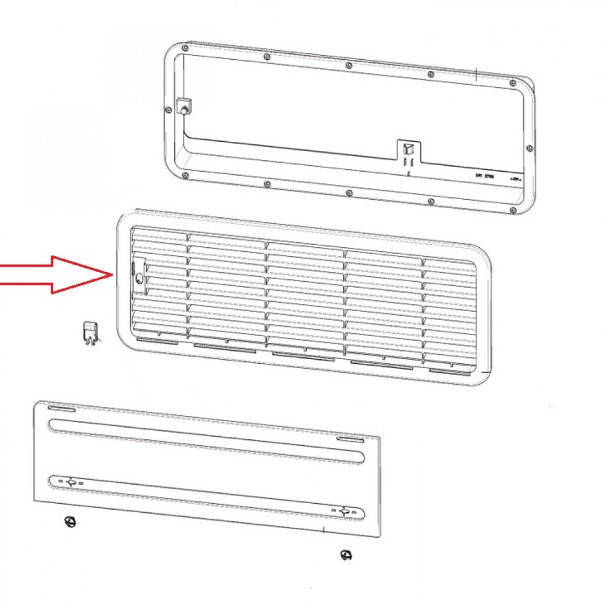 Dometic rooster L100 donkergrijs 2890593029
