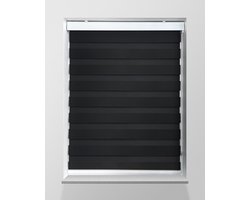 Duo Rolgordijn Lichtdoorlatend - Zwart - 175x175cm - Op maat gemaakt
