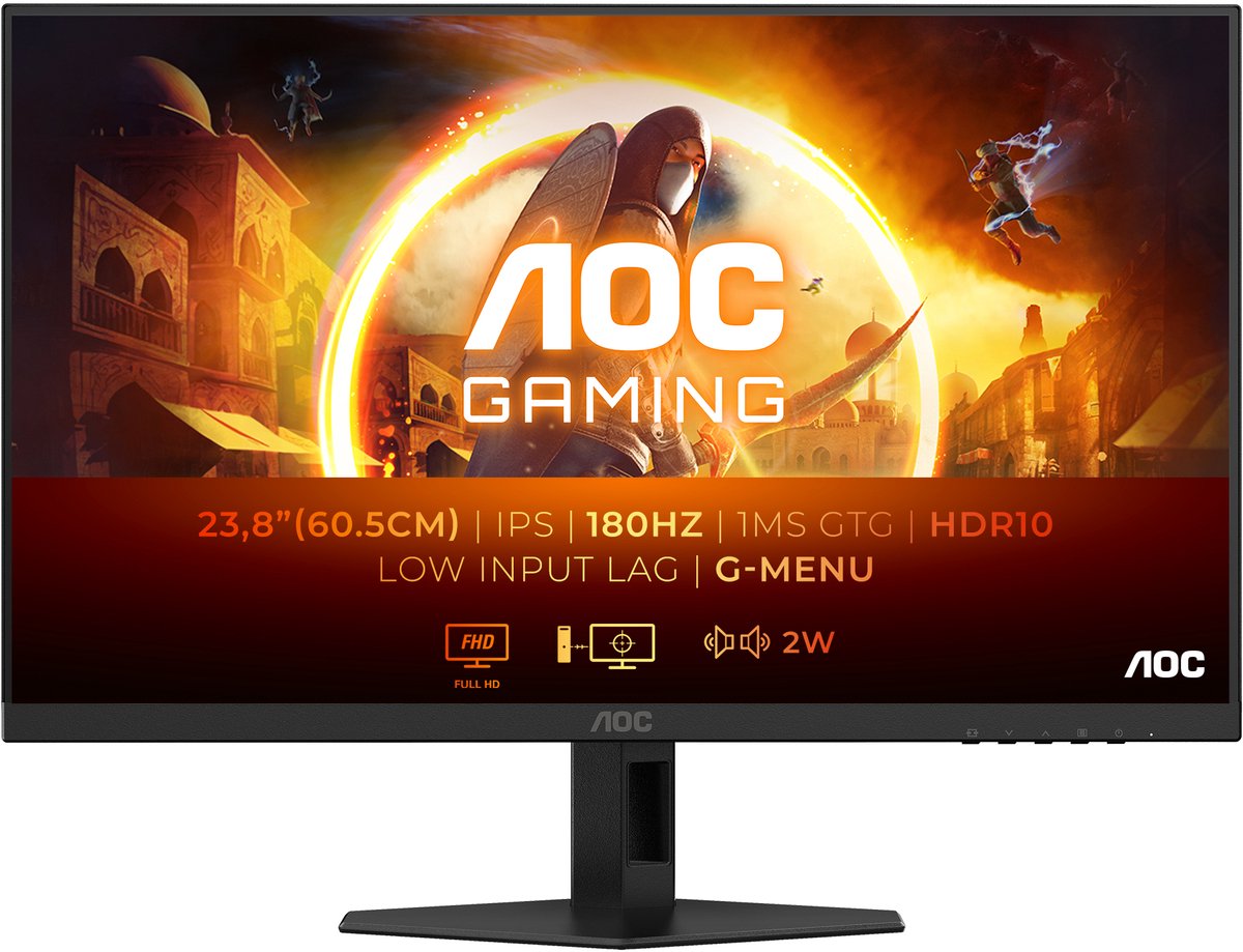 AOC 24G4X - Full HD Gaming Monitor - 180hz - Verstelbaar - Speakers - 24 inch