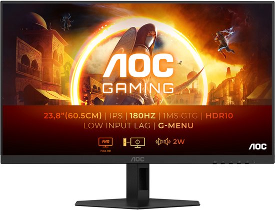 AOC 24G4XE – Full HD Fast IPS Gaming Monitor – 180hz – Speakers – 24 inch