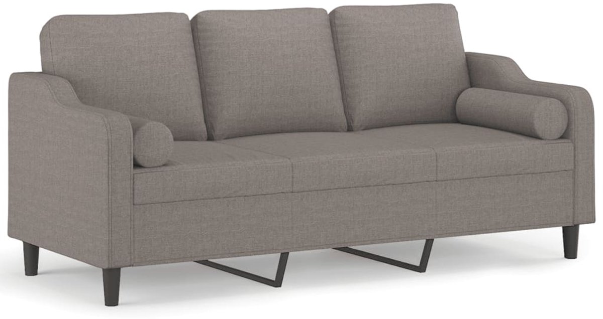 vidaXL Driezitsbank - 180 - cm - stof - taupe