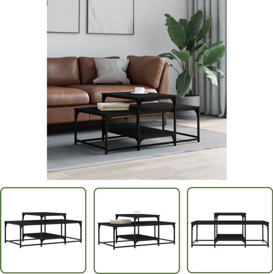 Table basse Calgary 79.5x46cm avec une grande surface de travail Noir Vicco 41526 - Maison Table basse Calgary 79.5x46cm avec une grande surface de travail Noir Vicco 41526 - Maison