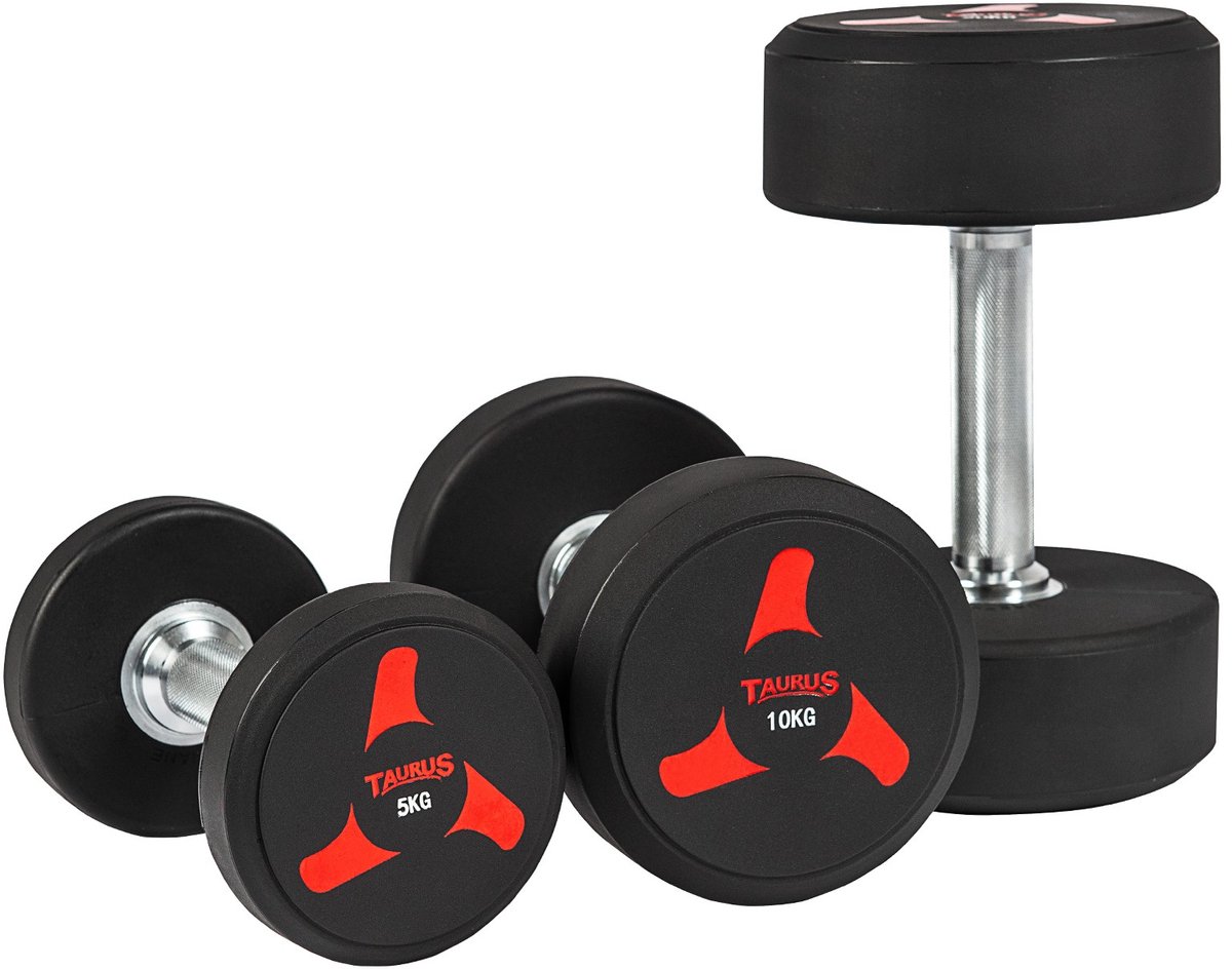 Taurus TPU-halter 38kg 1 stuk – Duurzame en Vormvaste Dumbbell met Geribbelde Grip – Krasbestendig en Stofafstotend – Geschikt voor Thuis en Sportschool – Verkrijgbaar in Diverse Gewichten – foto 2