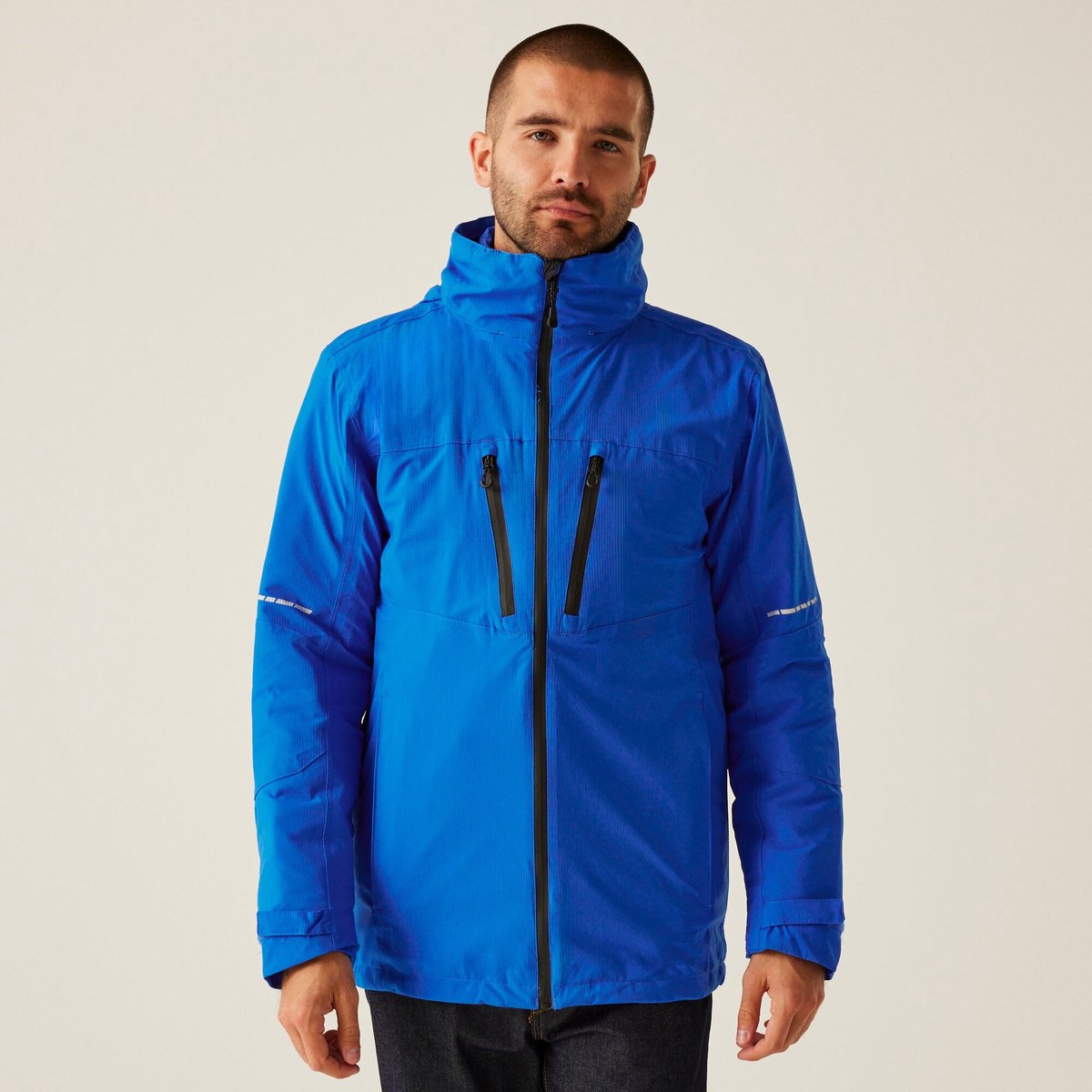 Regenjas Wandelen Heren Isolatie X-pro Evader 3-in-1 Blauw
